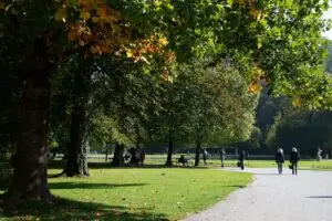 Walking through the grounds of Hellbrunn Palace Park